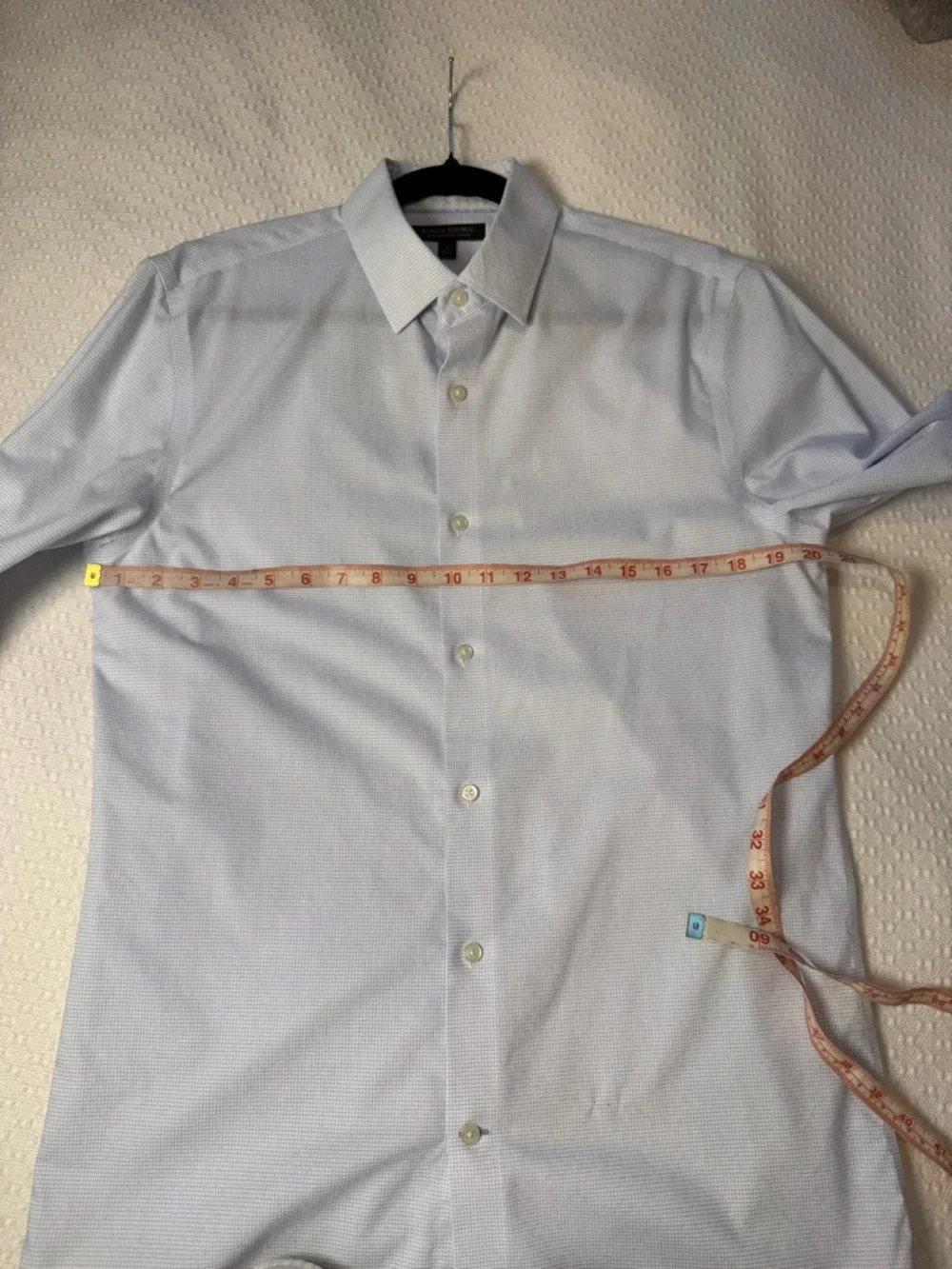 Banana Republic Light Blue Textured Men's Dress Shirt Medium